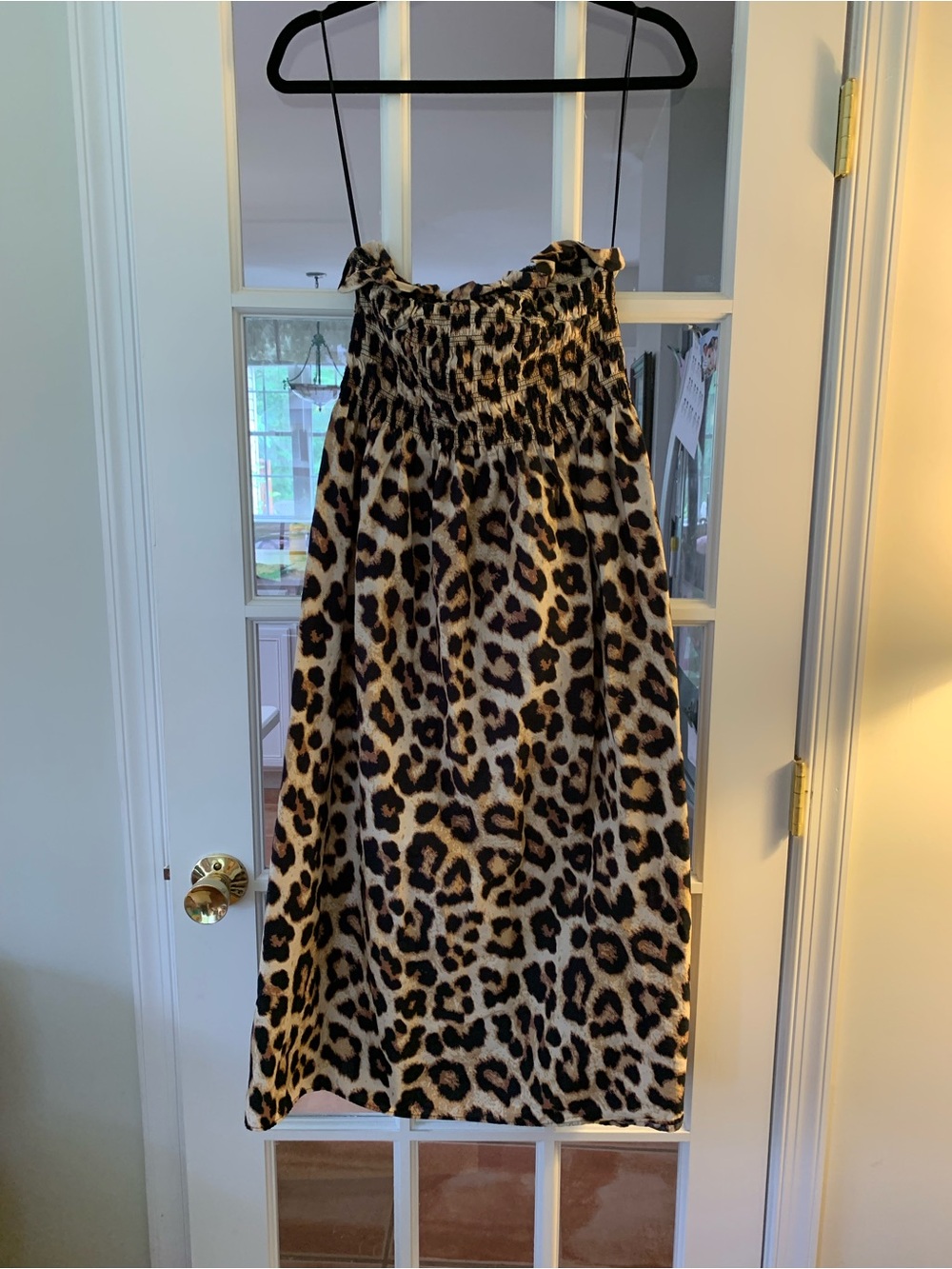 H&M Strapless Leopard Print Dress size XL 100% cotton